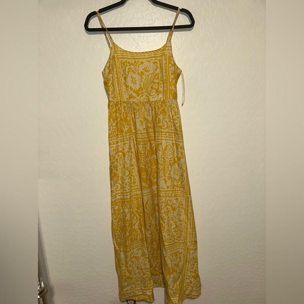 Japan Yellow Patterned Sun Dress